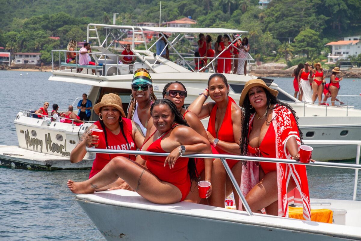 Black women on a yacht